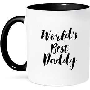 مج 3dRose عبارة - Worlds Best Daddy، 11 أونصة، أسود