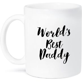 3dRose Phrase-Worlds Best Daddy Mug, 11 oz, Black