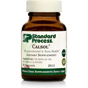 Standard Process Calsol - Provides Skeleton, Digestive, Muscle, and Gallbladder Support with Whole Food Calcium, Phosphorus, and Magnesium Citrate - Vegan, Vegetarian, Gluten Free - 90 Tablets