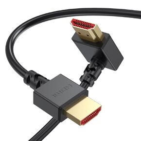 8K Right Angle HDMI Cable 3FT, 90 Degree HDMI 2.1 Cable Ultra High Speed HDMI to HDMI Cord (8K@60Hz, 4K@120Hz/60Hz, eARC, Dynamic HDR, 3D) for HDTV, Monitor, PS5/PS4, Laptop, PC