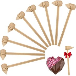 24 Pcs Mini Wooden Hammer for Chocolate Breakable Heart, Seafood Shellfish Crab Lobster Cracking Tool, Small Solid Hardwood Mallet, Craft Tool, Party Game Props
