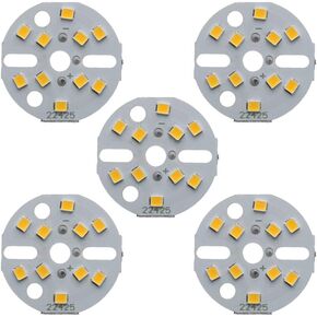 Fielect 5Pcs 5W LED Chip Bulb Super Bright High Power or Floodlight, 5730 300mA for Replacement LED Downlights, Track Lights