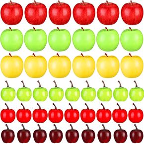 99 Pcs Realistic Fake Apples Mix 6 Styles Artificial Apples Faux Apples Decorative Fruits Foam Plastic Fake Fruits for House Home Party Kitchen Photography Teacher Appreciation Week Party Decor in Saudi Arabia