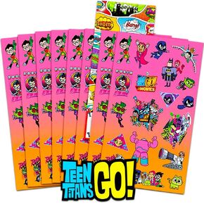 Teen Titans Go Stickers Party Supplies Pack ~ Over 120 Teen Titans Go Stickers with Separately Licensed Door Hanger (8 Teen Titans Go Party Favors Sticker Sheets) (Teen Titans Go)