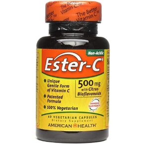 American Health, Ester-C, 500 Milligrams, 60 Veggie Capsules