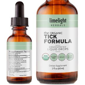 The Organic Tick Formula: Enhanced Immune System Support - Concentrated Herbal Tincture with Cat's Claw, Andrographis, Japanese Knotweed & More - 60 Servings - Made in USA