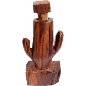 Pepper Mill Wood, Pepper Crusher. Figure Ironwood Handmade for Crush Chiltepin Chili Tepin, Spices or Peppers. Kitchen and Utensil Decor (Mini Saguaro)