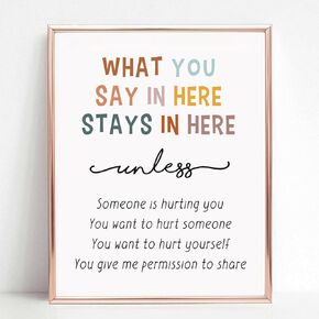 What You Say Stay In Here, Office Wall Decor, Therapy Office Print, School Counselor Decor, Anxiety Relief, Psychology Print, CBT Therapy, Counseling Poster, Classroom Print (8x10 inches UNFRAMED)