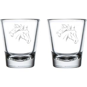 MIP Set of 2 Shot Glasses 1.75oz Shot Glass Horse Head
