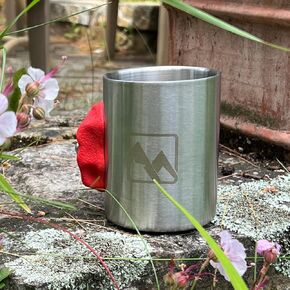 Stainless Steel Rock Climbing Mug with Real Crimp Handle - 12oz Mug Climber Gift (Blue)