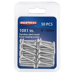 #8x1" Wood Screw, 304 Stainless Steel Round Head Screws, Phillips Pan Head Sheet Metal Screws Self Tapping Screws Set, M4 x 25mm Round Head Wood Screws, 8x1-Inch, 100-Piece