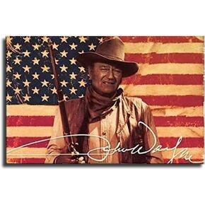 John Wayne Poster Print on Canvas Painting for Living Room Decor Wall Art #189 (No Frame,16x24 inch)