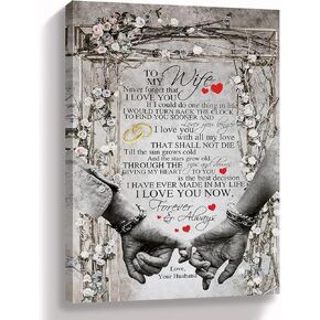hold fizz To My Wife Canvas Wall Art-Romantic Gift Poster for Wife from Husband Decor Art for Anniversary Birthday Christmas, 11x14'' Inch