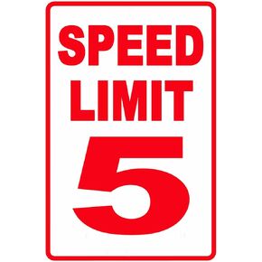Speed Limit 5 MPH Sign, Slow Down Sign, Traffic Signs,12 x 8 Inches, Waterproof, Durable, Easy to Mount