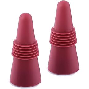 Wine Stoppers for Wine Bottles, Silicone Reusable Wine, Champagne & Beverage Bottle Stopper with Grip Top. Keeps Wine fresh, Reusable Wine Cork - Great for Weddings & Events. (Black)