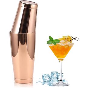 الفولاذ المقاوم للصدأ برو بوسطن شاكر - 2 قطعة غير مرجحة 18oz & مرجحة 28oz طقم مشروب مارتيني للنادل - النحاس
