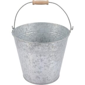 Beavorty Metal Buckets with Handle Iron Pail Galvanized Bucket Compost Bin Food Waste Container Decorative Farmhouse Flower Bucket Ash Bucket for Succulent Plant Candy