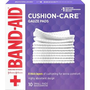 Band-aid Brand Cushion Care Individually-wrapped Non-stick Gauze Pads, Small 2 X 2 Inch, 10 Count (pack of 24)