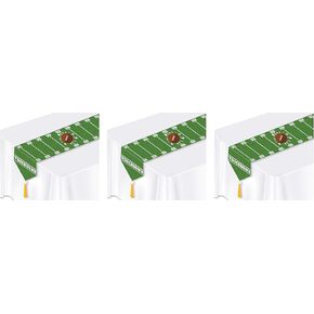 Beistle Printed Game Day Table Runners 3 Piece, 11" x 6', Multicolored