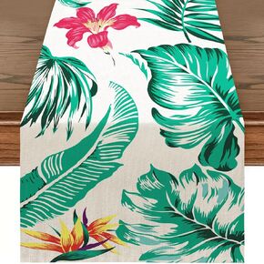 RUSPEPA Table Runner with Flower Navy Linen Table Runner for Spring Use, Kitchen, Dining, Decoration, Party Table - 13 x 72 Inches - Flower Navy