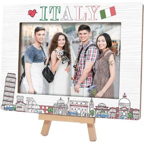 Italy Travel Picture Frames 4x6, Gift for Someone Going to Italy, Honeymoon Vacation Gifts Wood Photo Frames for Home Office Desk Table Decor (A10)