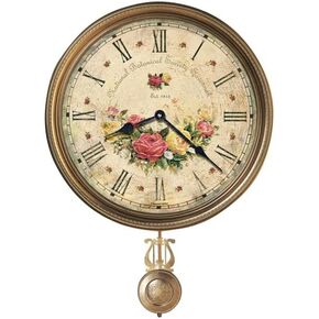 Howard Miller Dietrich Wall Clock II 549-664 – Antique Brass Pendulum, Brass Finished Bezel, Quartz Movement, Automatically Adjust to Daylight Savings