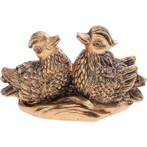 Decorative Mandarin Figurine Feng Shui Adornment Love Birds Statue