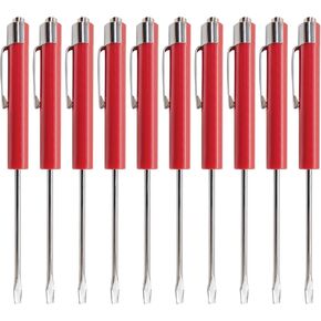 (10) TEN for Snap on Pocket Screwdriver, Flat Tip Screwdrivers, RED ~ Magnetic .NEW. R86855