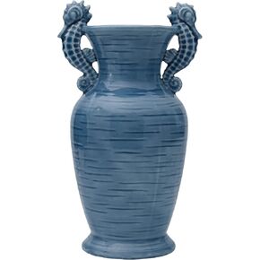 Fitz and Floyd Coastal Home Seahorse Vase, Aqua