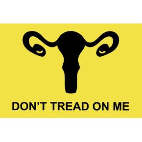Don't Tread On Me Uterus - ملصق صغير ممتص للصدمات أو ملصق للكمبيوتر المحمول من Pro-Choice (3.5 بوصة × 2.25 بوصة)