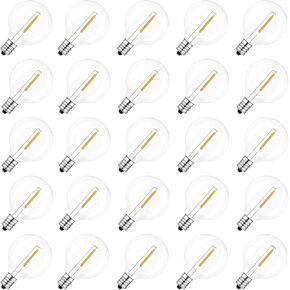6 Pack C26 LED Replacement Bulbs,3V Clear Torpedo Tip Light Bulbs,E12 Candelabra Light Bulbs Soft White Glass Light for Battery Operated LED Window Candle Lights, Christmas Decor