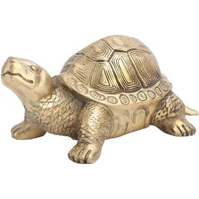 Handmade Brass Turtle Statue Pure Copper Longevity Tortoise Chinese Feng Shui Ornament Gift Symbol of Peace