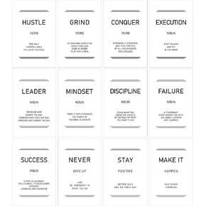 Faccito 12 Pcs Motivational Art Inspirational Style Wall Decor for Office 11 x 17 Inch Inspirational Positive Reading Quotes Poster for Home Wall, Unframed(Black with White Printing)