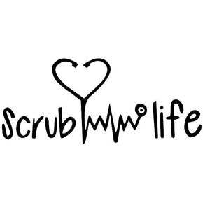 Scrub Life Healthcare Nurse MKR Decal Vinyl Sticker |Cars Trucks Vans Walls Laptop|Black|7.5 x 3.2 in|MKR1422