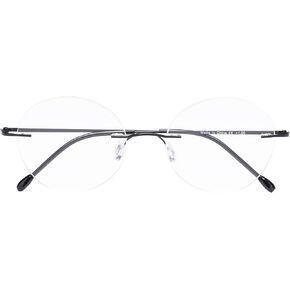 CessBlu Rimless Reading Glasses Round Readers for Men Women (Black) +0.5