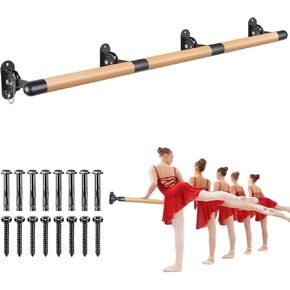 BeneLabel Wall Mount Ballet Barre Solid Wood Dance Bar with Height Adjustable Metal Brackets for Dance Training