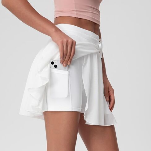 ABOCIW Womens Tennis Skirt with Shorts High Waist Mesh Layered Tulle Flowy Workout Athletic Skorts Skirt in Saudi Arabia