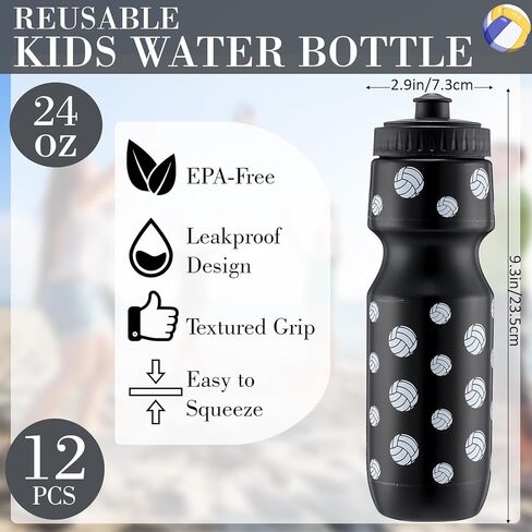 24 قطعة من هدايا حفلات الكرة الطائرة، زجاجة مياه للكرة الطائرة سعة 24 أونصة، هدية لفريق الكرة الطائرة مع حقيبة برباط، كأس بهلوان للكرة الطائرة، ملحقات تحت عنوان الكرة الطائرة للمناسبات الرياضية، مستلزمات الهدايا in Kuwait