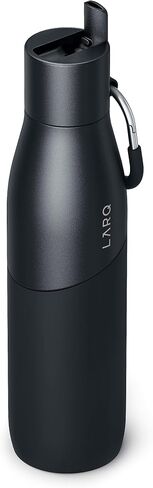 LARQ Bottle Movement Filtered - Lightweight Non-Insulated Stainless Steel Water Bottle BPA Free with Nano Zero Technology and Long-Lasting Filters, Black/Onyx, 24oz in Saudi Arabia