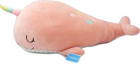 Soft Narwhal Unicorn Whale Hugging Pillow Plush Doll Fish Plush Toy Stuffed Animals Blue 21" in Saudi Arabia