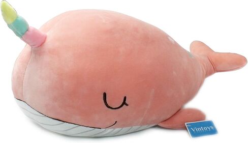 Soft Narwhal Unicorn Whale Hugging Pillow Plush Doll Fish Plush Toy Stuffed Animals Blue 21" in Saudi Arabia