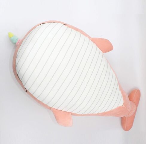 Soft Narwhal Unicorn Whale Hugging Pillow Plush Doll Fish Plush Toy Stuffed Animals Blue 21" in Saudi Arabia