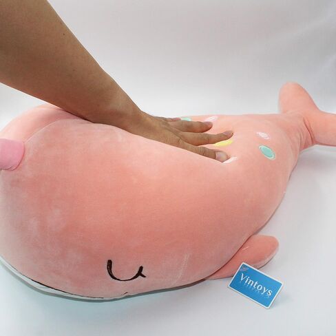 Soft Narwhal Unicorn Whale Hugging Pillow Plush Doll Fish Plush Toy Stuffed Animals Blue 21" in Saudi Arabia