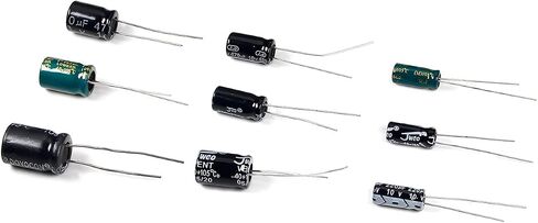 Fielect 630PCS 24Value Electrolytic Capacitor Assorment Kit Range 0.1uF-1000uF 10V 16V 25V 50V Aluminum Capacitors for Audio-Video Project Electronic Repair Part in Saudi Arabia