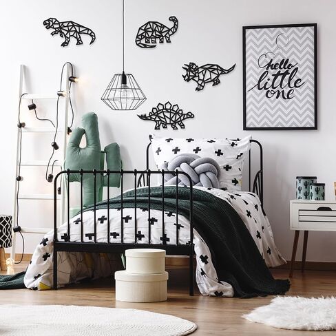PEUTIER Dinosaur Wall Decor, 4pcs Dino Room Wall Decor Wooden Bathroom Decoration Wall Art Decor for Boys Girls Bedroom Nursery Room Living Room (Black) in Saudi Arabia
