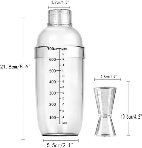 Cocktail Shaker, 24 oz Plastic Cocktail Shaker Set in Saudi Arabia