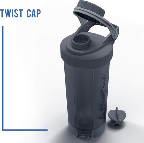 BluePeak Protein Shaker Bottle 28 oz with Twist Cap, Strong Loop Top, BPA Free, Dishwasher Safe, Shaker Balls Included - On-The-Go Large Protein Shakers (3 Pack - Green, Blue, Gray) in Saudi Arabia