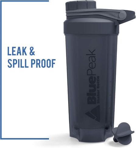 BluePeak Protein Shaker Bottle 28 oz with Twist Cap, Strong Loop Top, BPA Free, Dishwasher Safe, Shaker Balls Included - On-The-Go Large Protein Shakers (3 Pack - Green, Blue, Gray) in Saudi Arabia