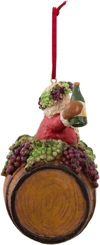 Personalized Santa in Wine Barrel Christmas Ornament - I Believe in Wine Christmas Character with Custom Name in Saudi Arabia