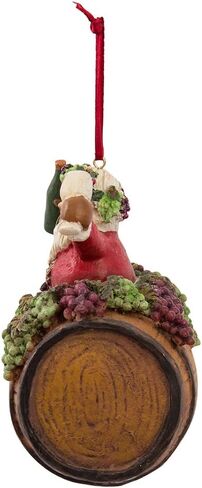 Personalized Santa in Wine Barrel Christmas Ornament - I Believe in Wine Christmas Character with Custom Name in Saudi Arabia